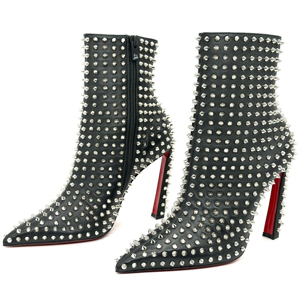Christian Louboutin CONDORA BOOTY SPIKES 100 Ankle Bootie Boots Heels - Picture 12 of 16